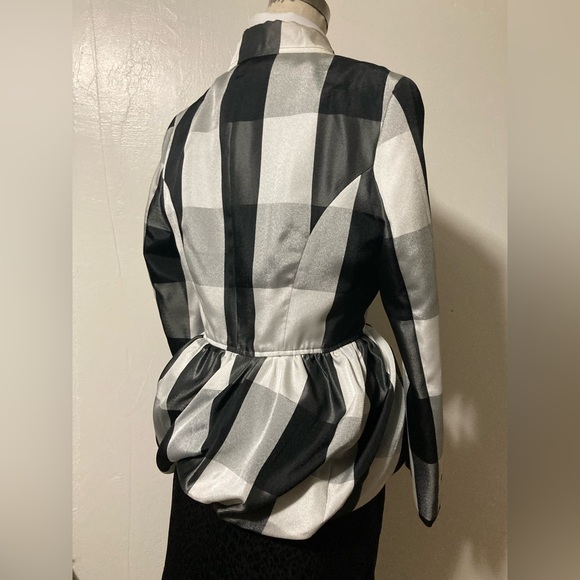 Impeccable CDG asymmetrical gingham bubble blazer - Picture 4 of 11